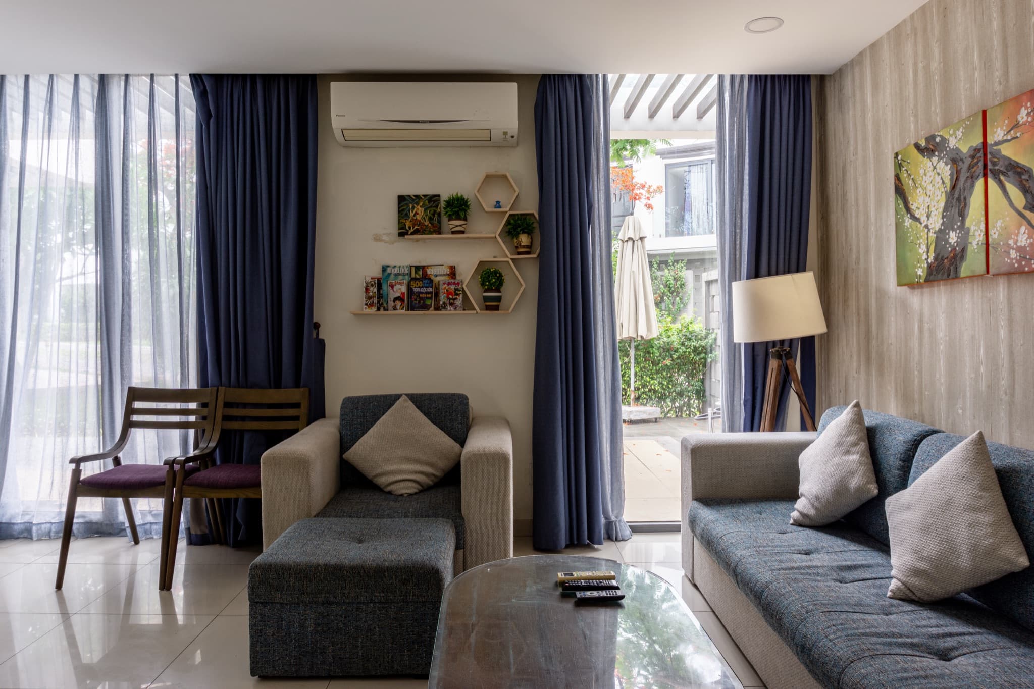 Front living room with garden light