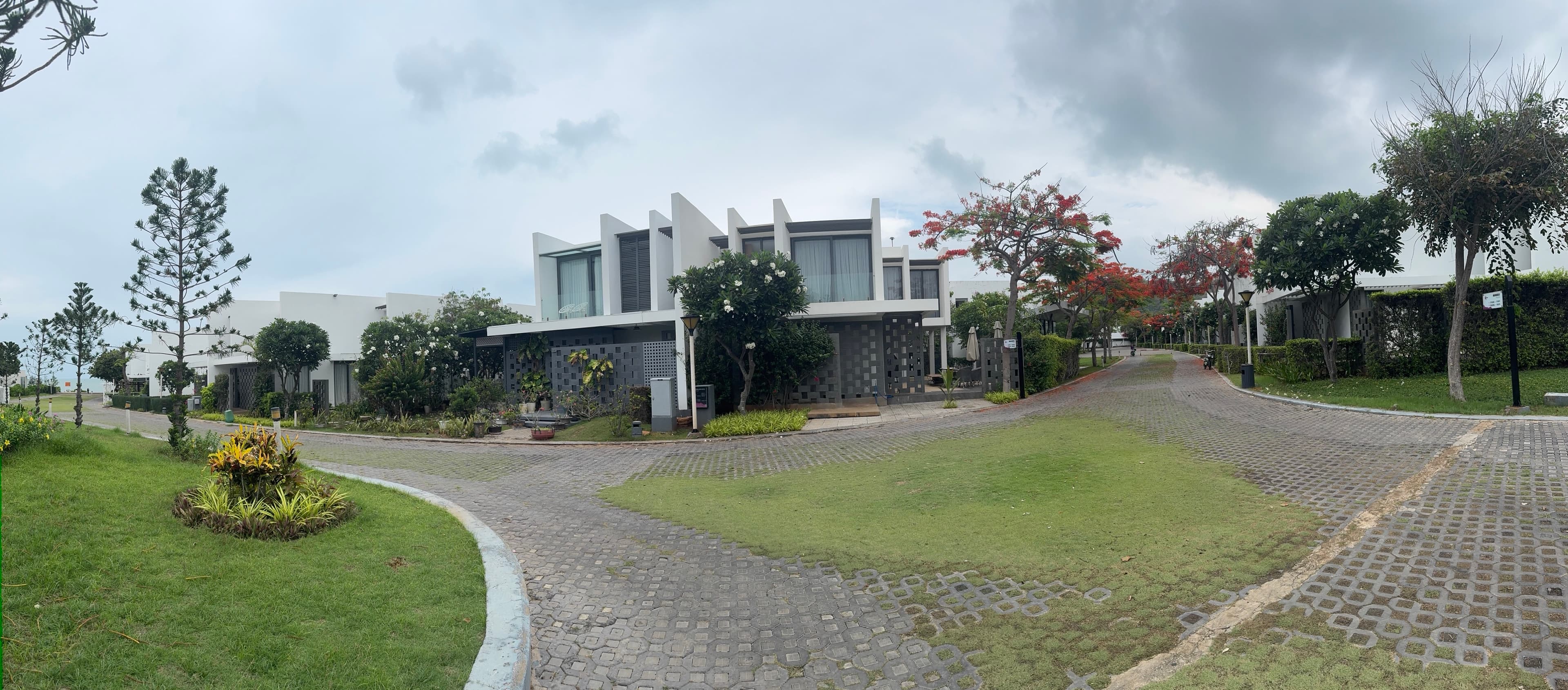Panoramic view of the villa lanes inside the Oceanami resort
